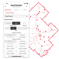Input roof measurements on the app; no manual calculations are needed.